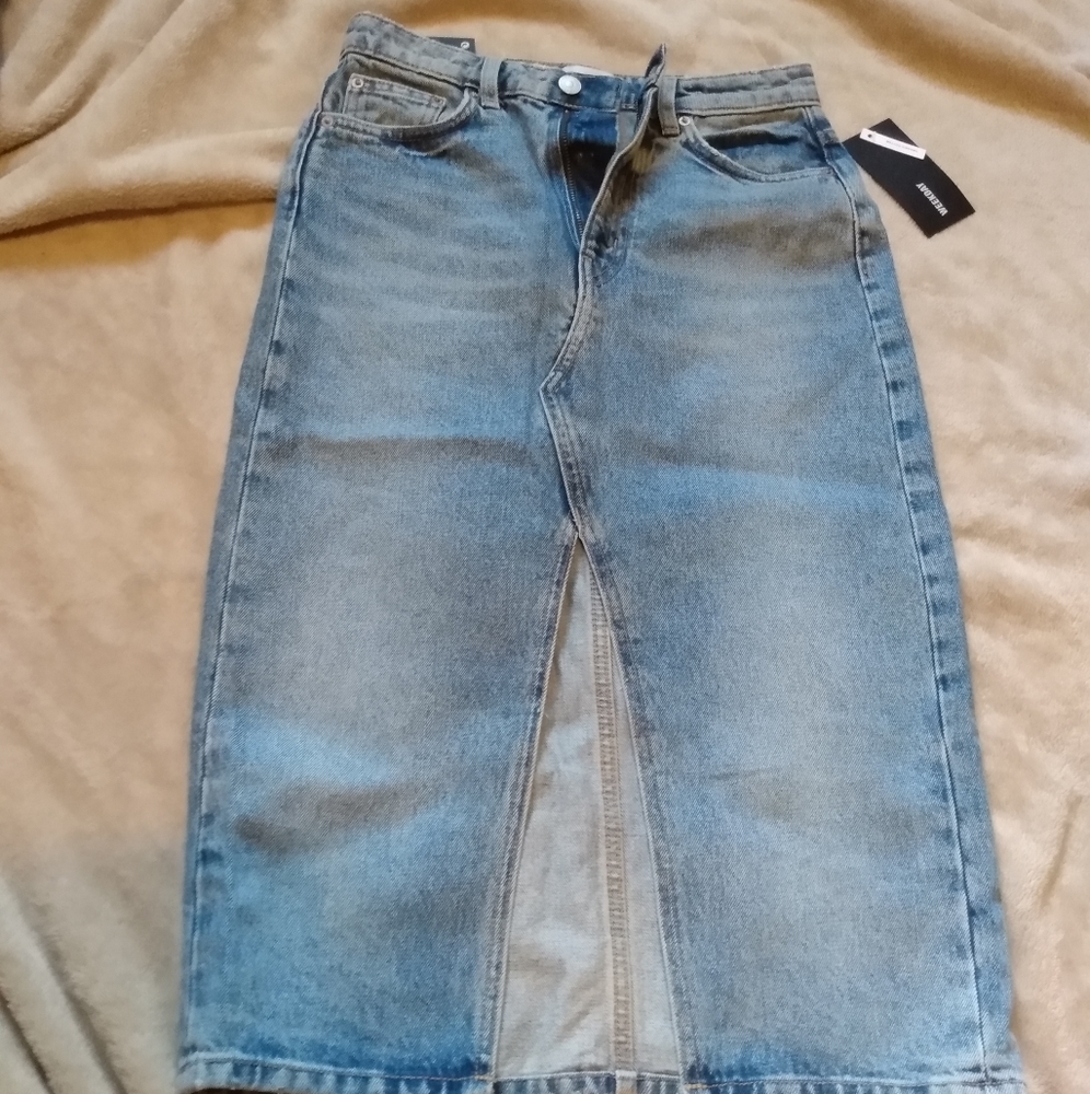 NWT midi denim skirt
